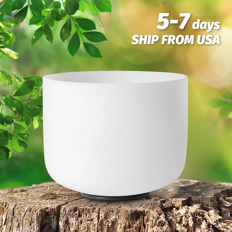 

TOPFUND A Note 3rd Eye Chakra Frosted Quartz Crystal Singing Bowl