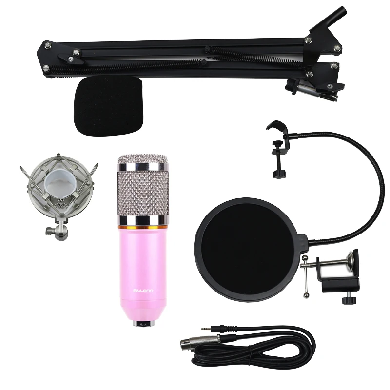 

Professional Studio Broadcasting & Recording Microphone Mic Set Pink