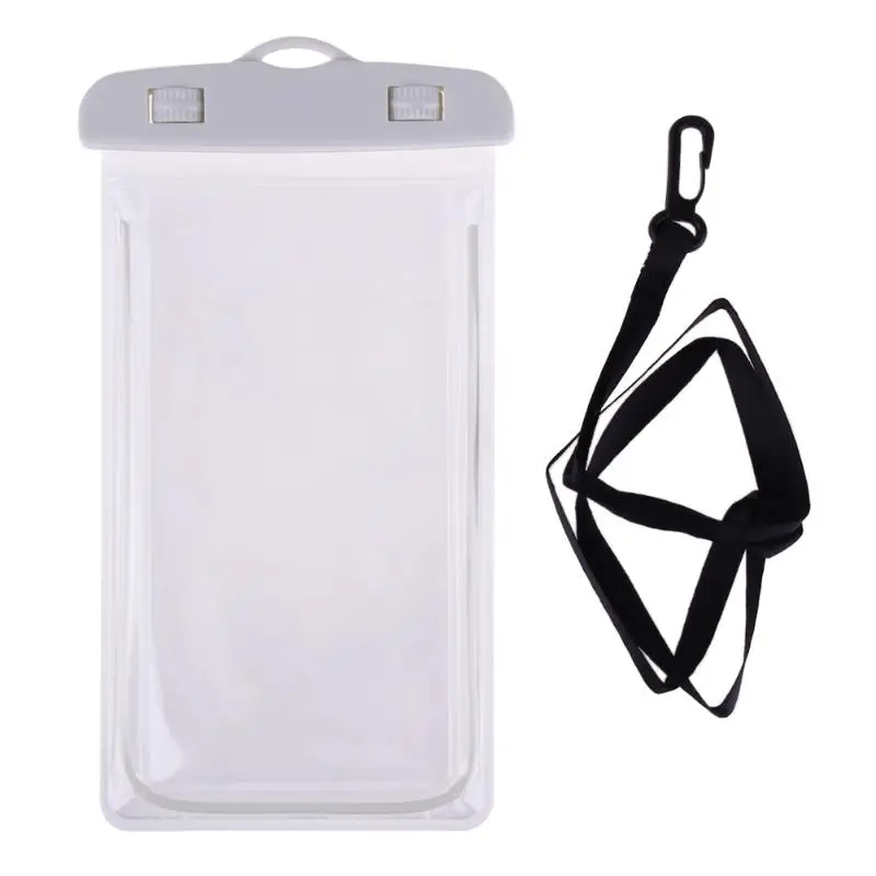 Portable Universal Clear PVC Phone Strong 3 Layer Sealing Waterproof Smart Phone Pouch Bag for Water Sport Swimming Diving - Цвет: White