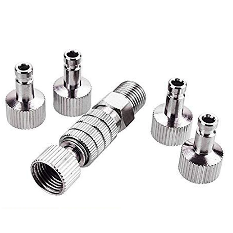 Airbrush Quick Disconnect Coupler Release Fitting Adapter with 5 Male  Fitting, 1/8 INCH M-F