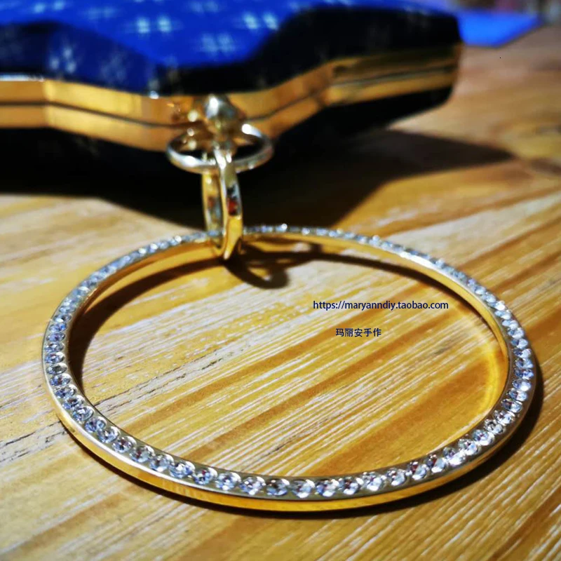 Diy ручное кольцо для переноски 9 см бриллиантовый Круглый браслет Весенняя круглая пряжка круглый чехол экспорт золота