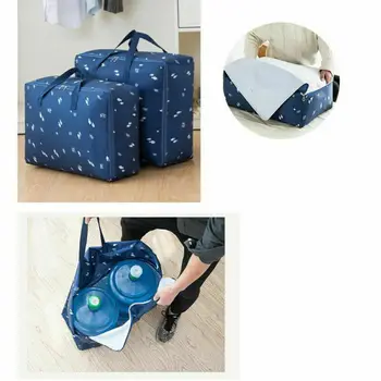 

Portable Oxford Storage Bag Waterproof Folding Clothing Organizer With Zipper Large Storage Bags Box Quilt Duvet Laundry Pillows