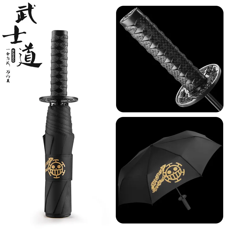 3 Folding Windproof katana umbrella Sun Rainny Dagger Samurai Sword Ninja-like Ribs Umbrella Waterproof Gifts for men Paraguas | Дом и сад