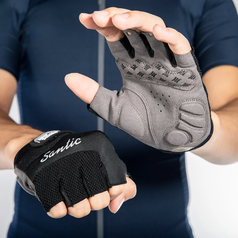 

Santic Cycling Gloves Unisex Summer Bike Gloves Half Finger MTB Gloves Anti-pilling Anti-static Three Colors WM9P040