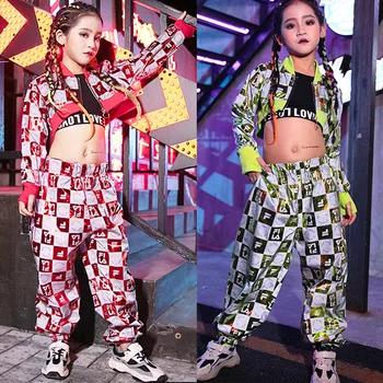 

Children Hip Hop Dance Costumes Kids Cheerleading Clothing Street Dancing Outfit Girls Jazz Modern Stage Performance Wear DN4548