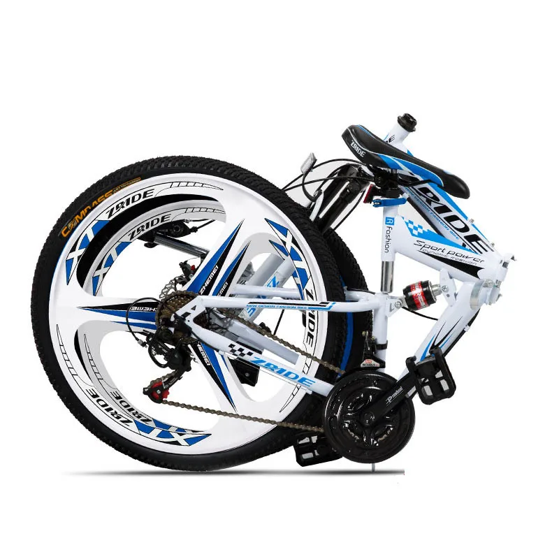 Mountain Bike 24 Inch 21/24/27/30 Speed Folding Mountain Bicycle Double Disc Brake 2019 New Suitable for Adults