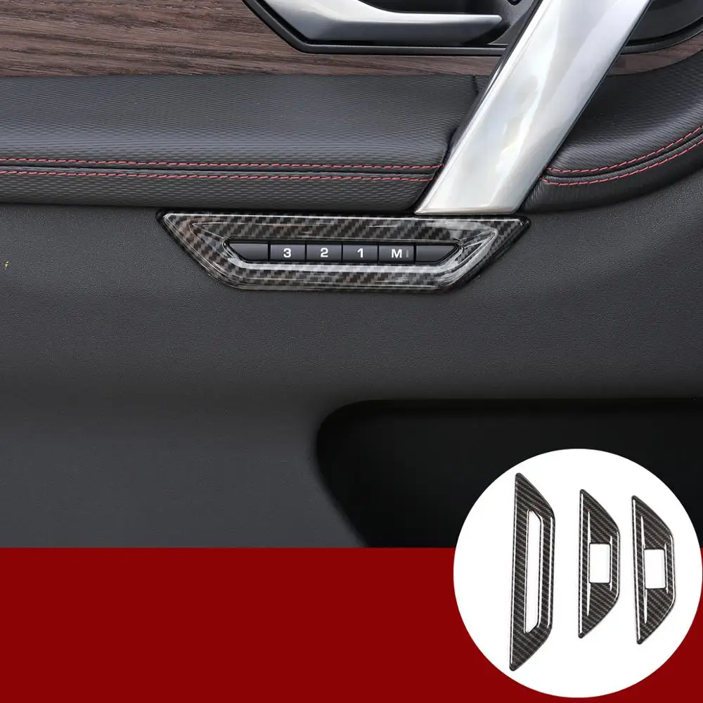 

Car Interior Accessories For Land Rover Discovery Sport L550 2020 ABS plastic Chrome/Carbon Fiber Seat Memory Button Frame Trim