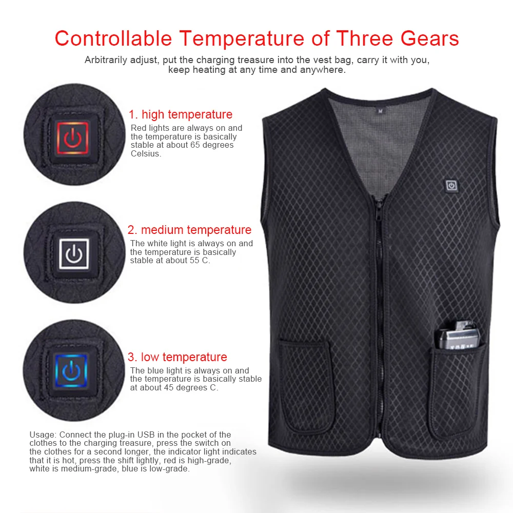 USB инфракрасный тепловой жилет куртка электрическая тепловая одежда жилет для женщин мужчин открытый походы, кемпинг, катание на веосипеде теплая куртка