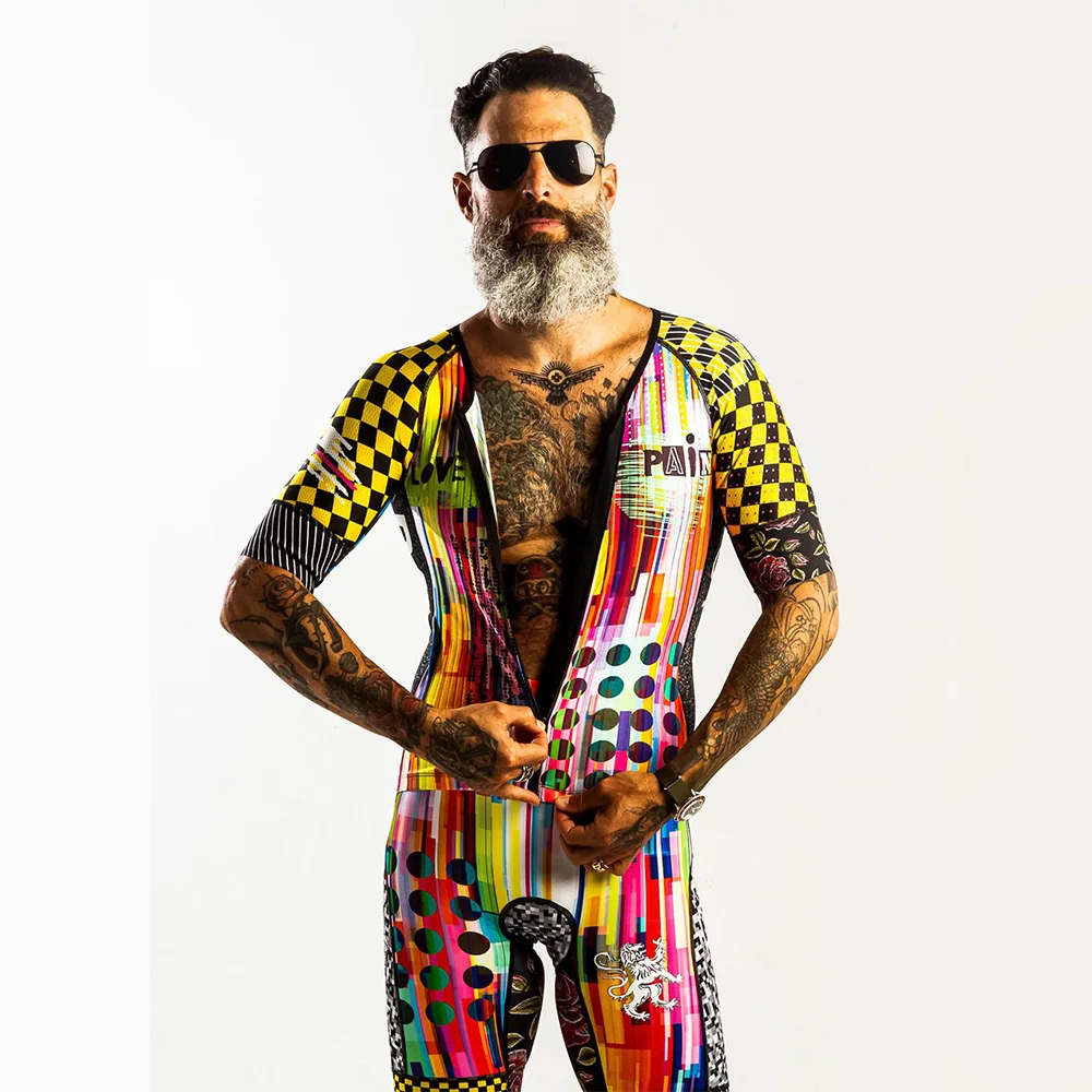 Love The Pain Man Cycling Skinsuit Triathlon Outfit Summer Short Bike Cycling Jersey Set MTB Bicycle Clothes Suit Ropa Ciclsimo 4