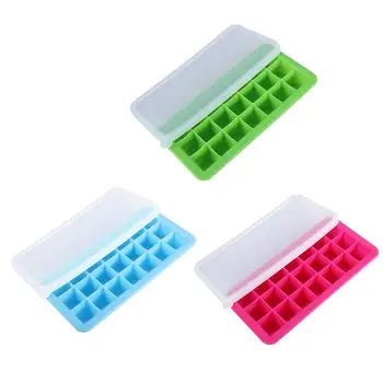 

3 Pcs 21-Grid Silicone Ice Cube Trays with Lids Creative Food-Grade Ice Cube Mold for Bars Kitchens Beverage Liquid