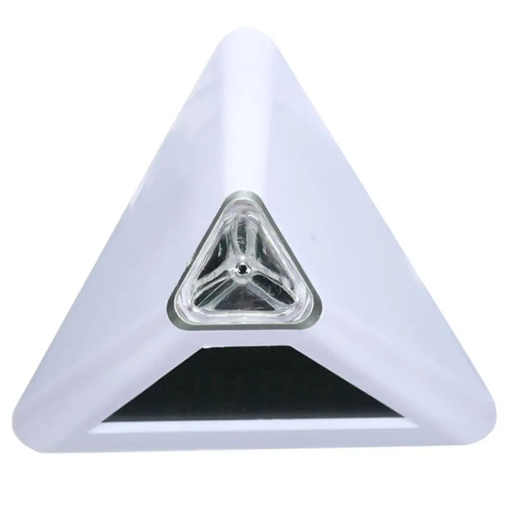 TPFOCUS Digital Alarm Clock Color-changing LED Pyramid Alarm Clock with Snooze Function Temperature Calendar Decoration Gift