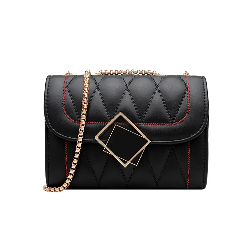 

Textured Rhombus Chain Small Bag Net hong yang Gas WOMEN'S Bag Summer New Style 2019 Simple Shoulder Bag