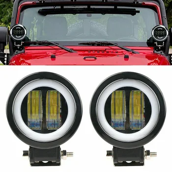 

Replacement Fog Lamp 2pc Round Driving Work Spot Waterproof Motorcycle