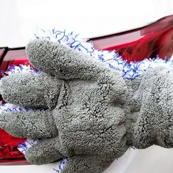 

2020 New Five Finger Car Wash Glove Double-sided Premium Plush Cleaning Mitt Lint Scratch