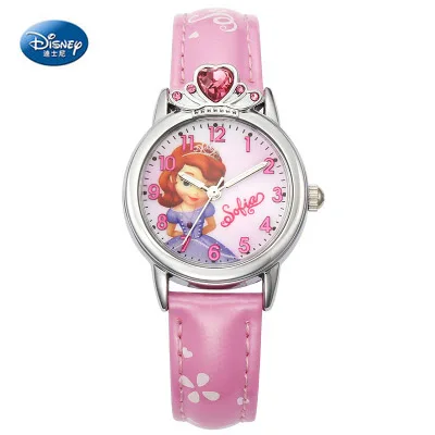 Disney Frozen Elsa Girls Watches Rhinestone Crown Beautiful Princess Children's Student Watch Student back to school gift