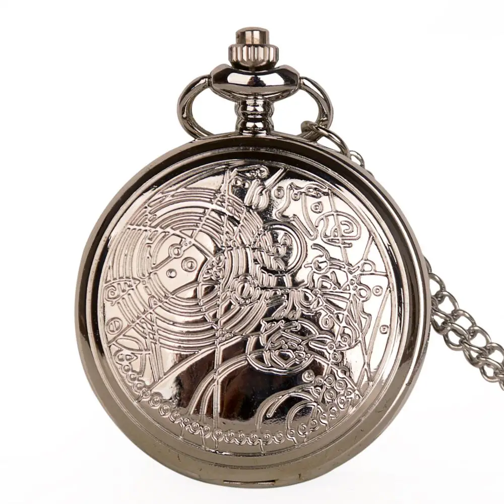 Silver Модные карманные часы в стиле ретро, серебряные карманные часы с ожерельем и брелоком, три цвета на выбор, лучший подарок для мужчин и женщин - Цвет: Silver