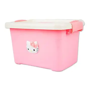 

Hello Kitty Plastic Container Organizer Clothes Groceries Sundries Storage Boxes with Lid Waterproof Plastic Storage Box for Toy