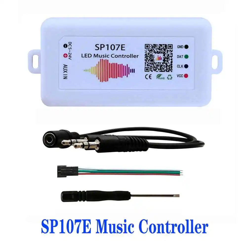 DC5-24V SP107E Music Controller RGB Bluetooth APP WS2811 WS2812B WS2813 WS2815 SK6812 Individually Addressable Led Light Strip ws2812b ws2811 led pixels strip sp107e music controller bluetooth wifi smart led controller ws2813 ws2815 sk6812 apa102 dc5 24v