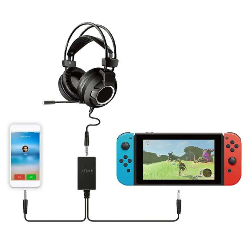 PG-9176 2 в 1 аудио конвертер адаптер разъем для N-Switch консоли наушники для общения D08A
