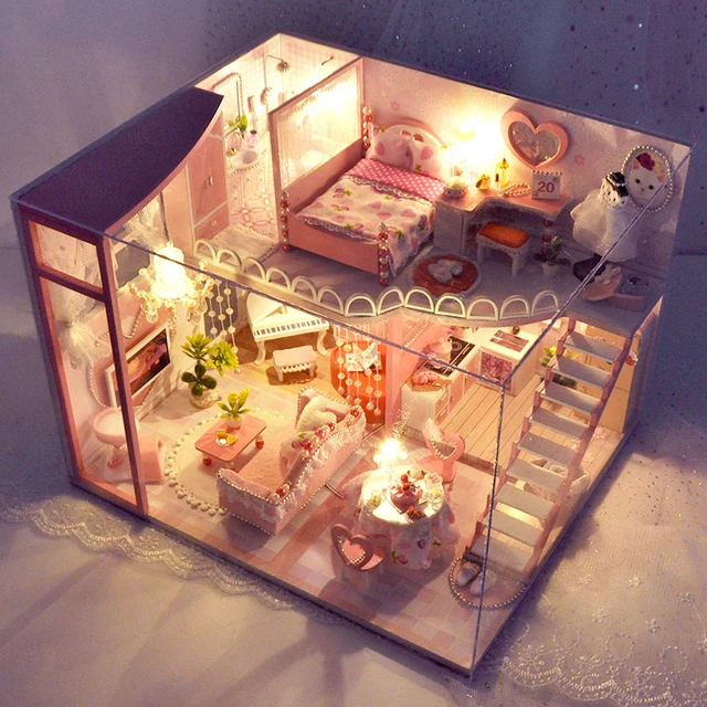 Kit de maison de courses miniatures 3D, maison de poupées miniatures,  chambre créative avec meubles, cadeau d'urgence - AliExpress