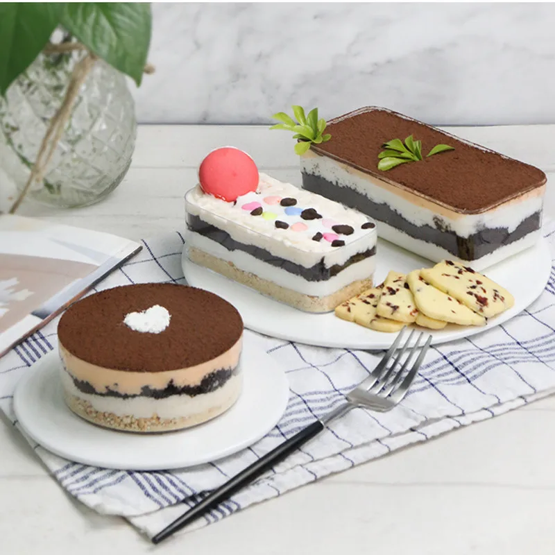 

10pcs Transparent plastic square cake box food snack decoration packaging cup party birthday favor milkshake salad cups with lid
