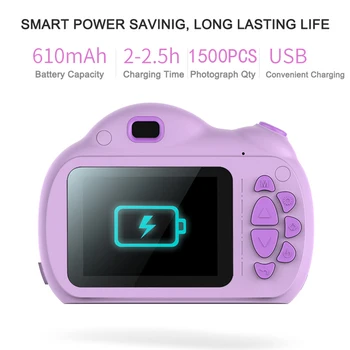 

Outdoor Digital Mini Camera Kids Cartoon Cute Camera 2.4Inch Photography Props Birthday Gift FKU66
