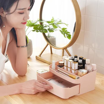 

DrawersType Cosmetic Storage Box Makeup Brush Holder Organizer Facial Mask Storage Box Dressing Table Makeup Box