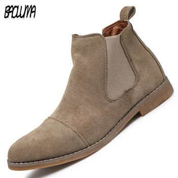 

Autumn Men's Ankle Boots British Style Men's Chelsea Boots Elegant Fashion Men's Western Boots Vintage Classic Men's Dress Shoes