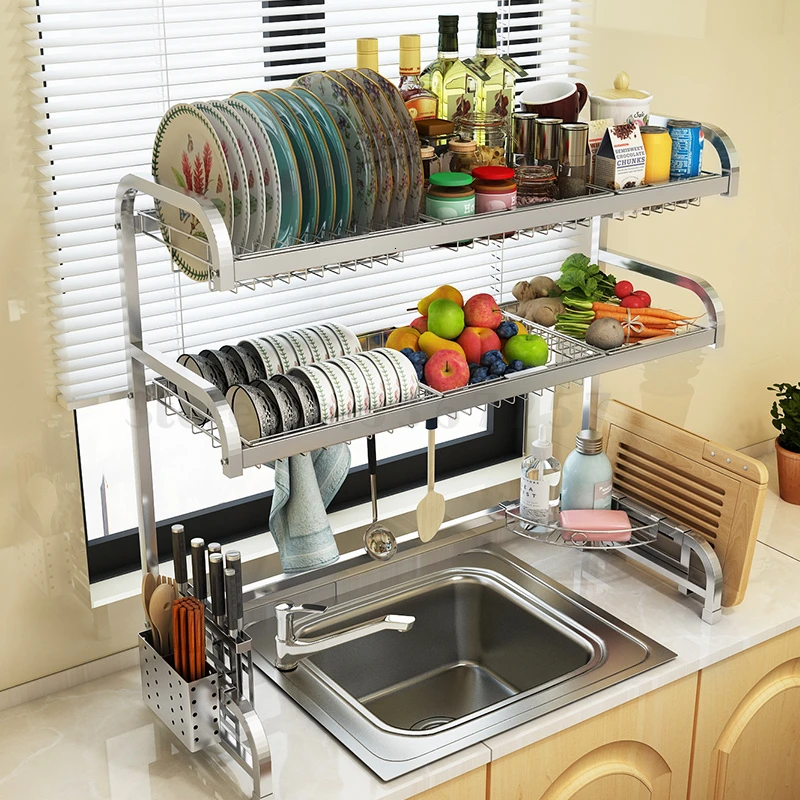 

Sink Stainless Steel Water Kitchen Multi-functional Pool Storage Rack kitchen storage organization dish drying rack
