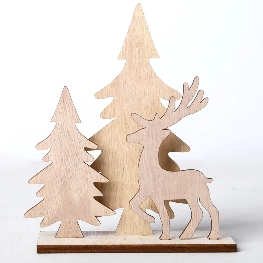 Equlup Cerf De Décoration De Noël éclairée, 3pcs 3D White Light White Fer LED Rendeer Family Set Accessoire De Table Pour Ornement Intérieur Extérieur (Cerf Brillant - 02