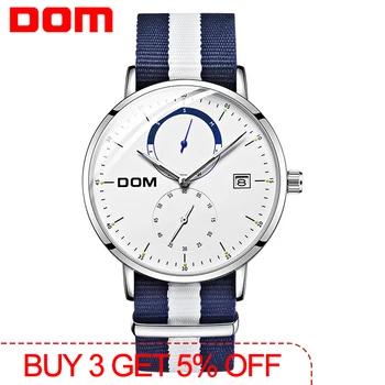 

DOM Men Watches Luxury Brand Multi Function Mens Sport Quartz Watch Waterproof Steel Belt Business Clock Wrist Watch M-436D-7M