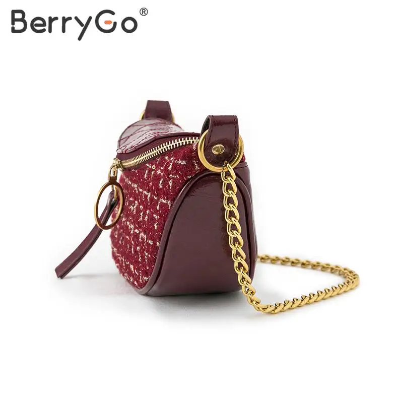 BerryGo, элегантная сумка через плечо из искусственной кожи, женская сумка на ремешке с цепочкой, дамские сумки с ремнем на молнии, замшевая клетчатая женская сумка-мессенджер