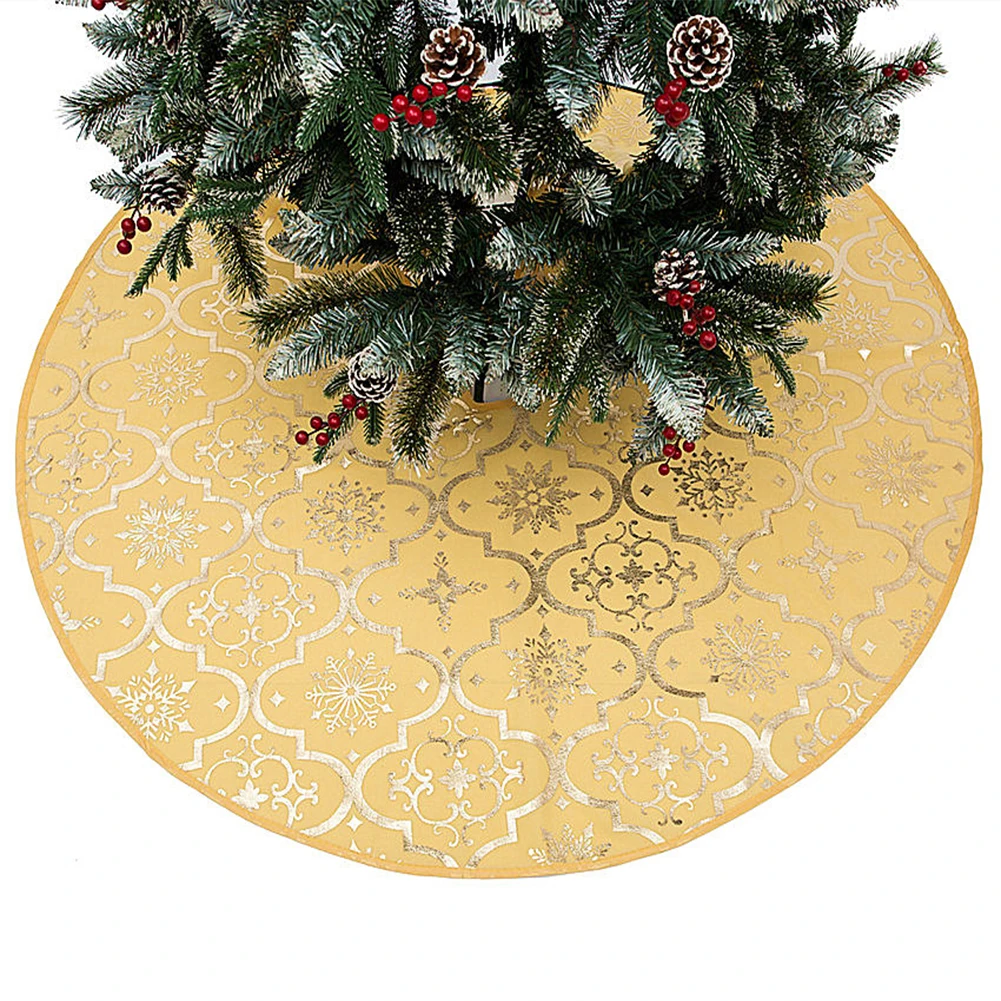 Home Tree Skirt Sock Set Protective Floor Christmas Dustproof Durable Ornament Party Festival Decorative Round Folding - Цвет: Золотой