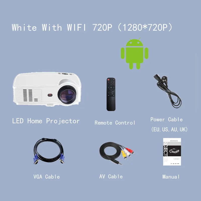 Full HD LED Projector Resolution 1920x1080P Android 6.0 WIFI Bluetooth for office Home Theater video Beamer Proyector apple projector Projectors