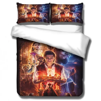 

3D Bedding Set Home Textile Single Large King Size Aladdin Magic Lamp Bedding Set Quilt Cover Pillow Cover Bedding