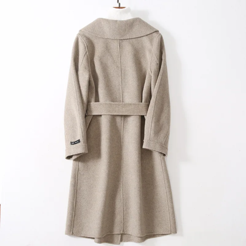 High Quality Double-sided Cashmere Coat Female Autumn and Winter Loose Long Wool Coat Women Woolen Jacket NS1746