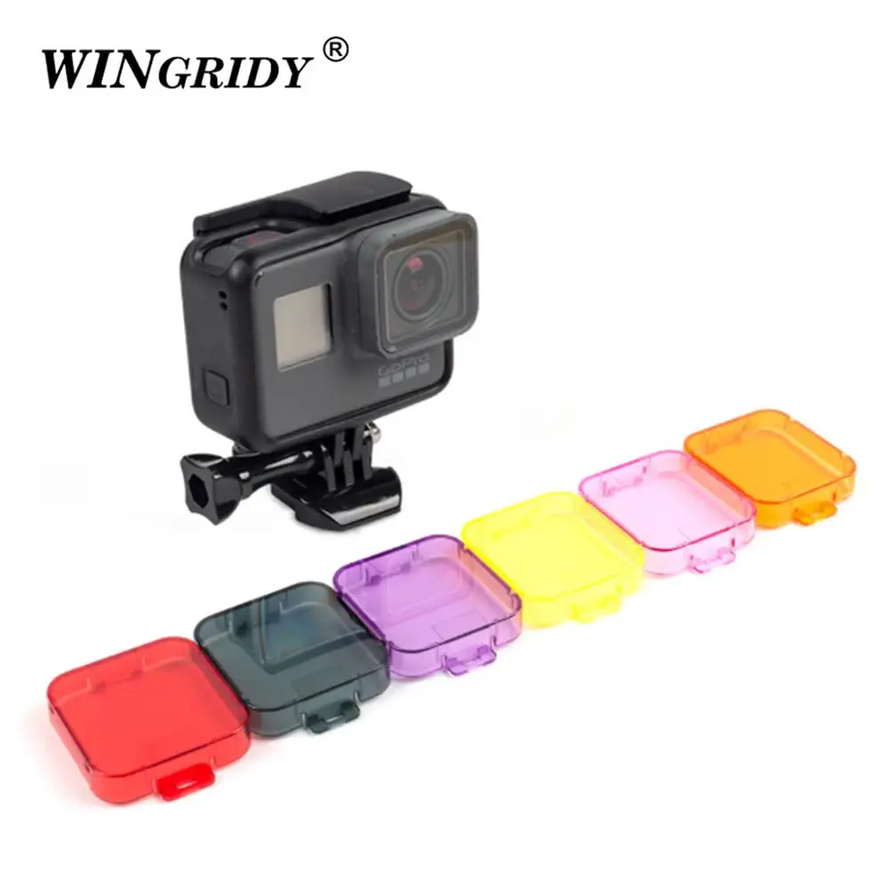 WINGRIDY водонепроницаемый фильтр для дайвинга GoPro Hero 6 5 Черная Спортивная камера