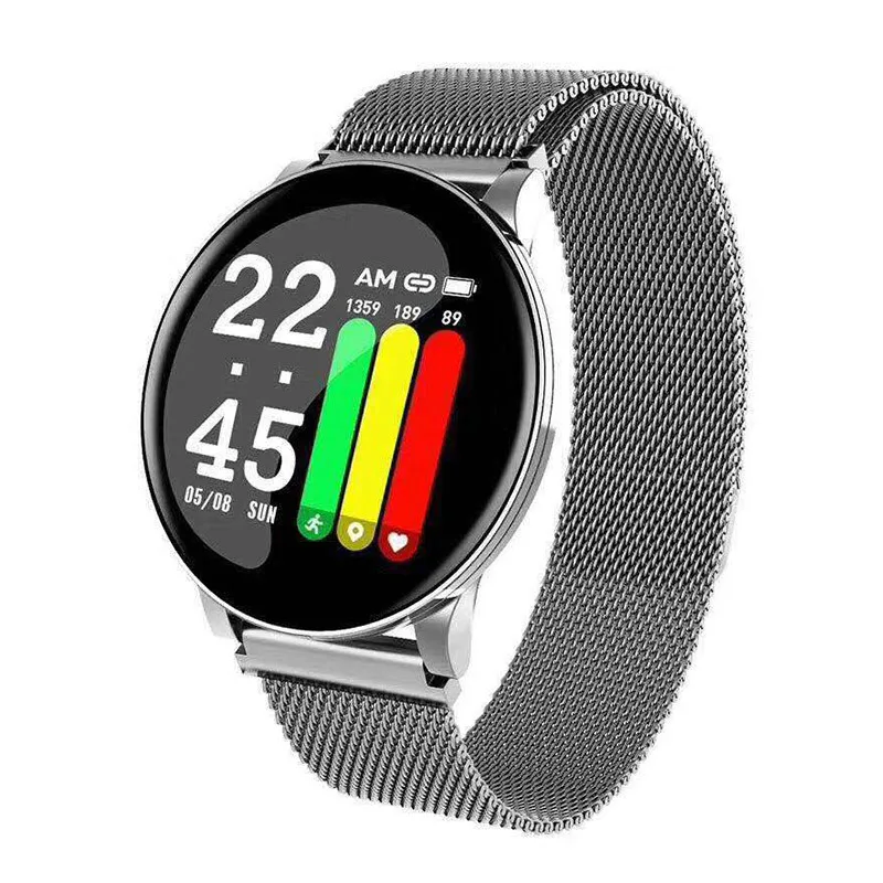 Smart Watch CW8 Men Women Blood Pressure Oxygen Heart Rate Monitor Sports Tracker Smartwatch IP68 Connect IOS Android - Цвет: Steel Silver