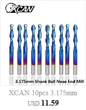 XCAN 1 шт. 1-12 мм с синим покрытием 3 флейты карбида концевые фрезы алюминиевый режущий фрезы Спиральные Фрезы с ЧПУ Концевая фреза