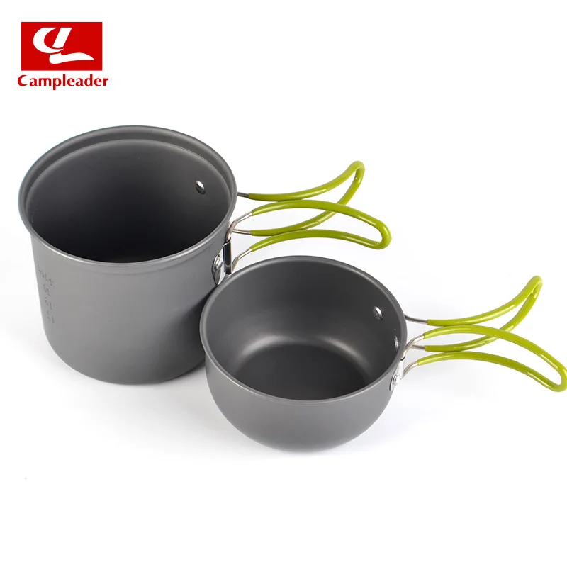 Campleader Camping Outdoor Camping Cookware 2pc/Set Pot Outdoor Cooker Picnic Light Aluminium Alloy Portable Pot Cover