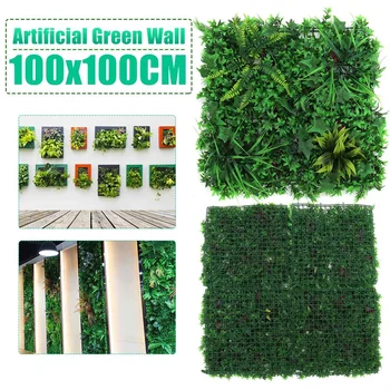 

100x100cm Artificial Green Plant Lawns Carpet for Home Garden Wall Landscaping Green Plastic Lawn Door Shop Backdrop Image Grass