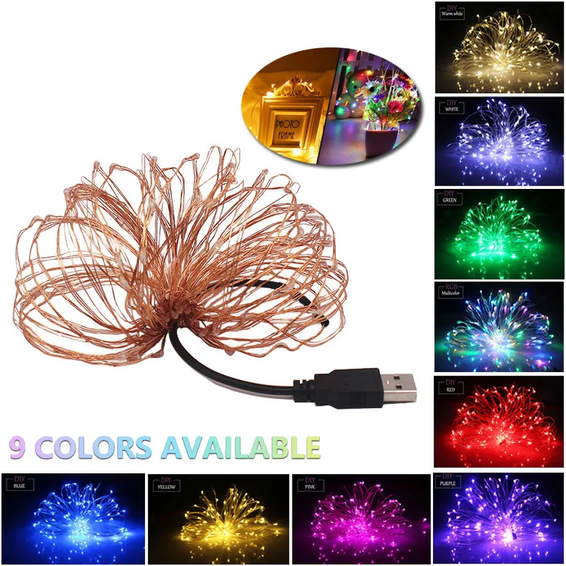 

LED string lights battery chain 10M 5M 2M 1M copper wire bottle Christmas fairy lights garland wedding party decoration