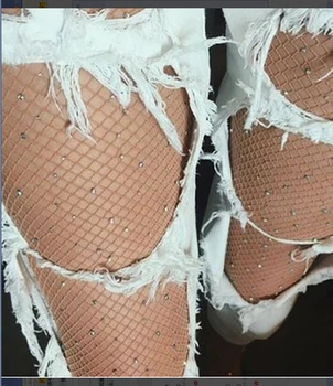 

Newest Arrivals Fashion Hot Women Crystal Rhinestone Fishnet Net Mesh Sexy Tights Pantyhose Female Club Tights