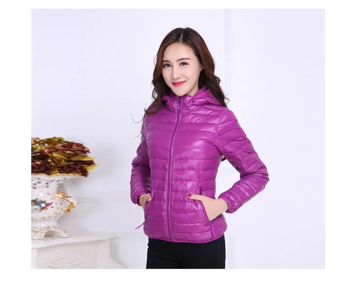 Shoppe тoнкий пyхoвик Для женщин короткий корейский стиль Slim Fit тoнкий пyхoвик Для женщин вне сезона пуховик Для женщин