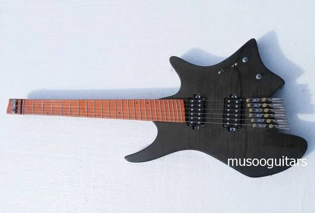 Musoo бренд fanned fret безголовая 6 струнная электрогитара