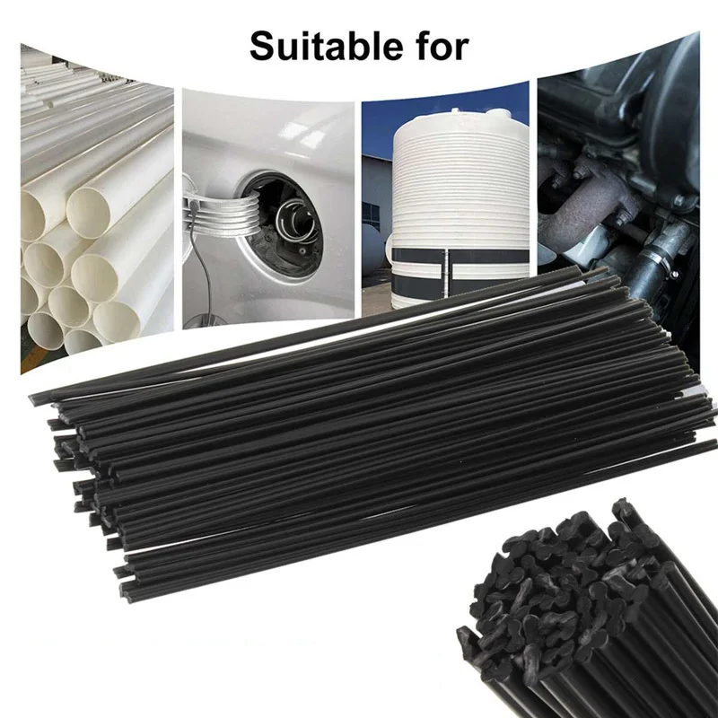 50Pcs Plastic Welding Rods Car Bumper Repair PP Plastic Electrodes for Welder Gun Sticks Kit Tools for Hot Air Gun Welding White