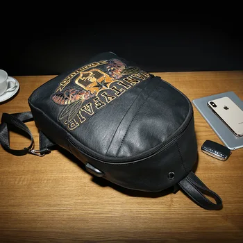 

Black color fashion men vintage leather backpack outdoor Laptop Bag Vintage School Bag 0815-77