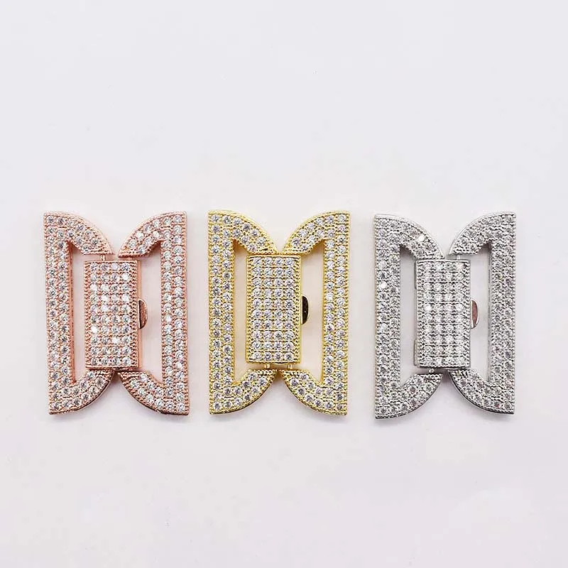 2pcs/lot 33x23mm Women's High Qualit Classic Zircon, multi-row bracelet clasp accessories