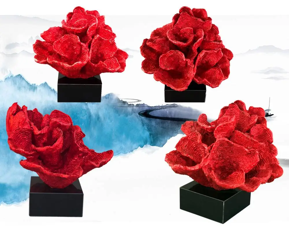 Decorative Cauliflower Coral Statue Accent, 9 inch by 9.84 inch,Resin Sculpture Display for Home Decor or Aquarium Red Decorative Cauliflower Coral Statue Accent, 9 inch by 9.84 inch,Resin Sculpture Display for Home Decor or Aquarium Red