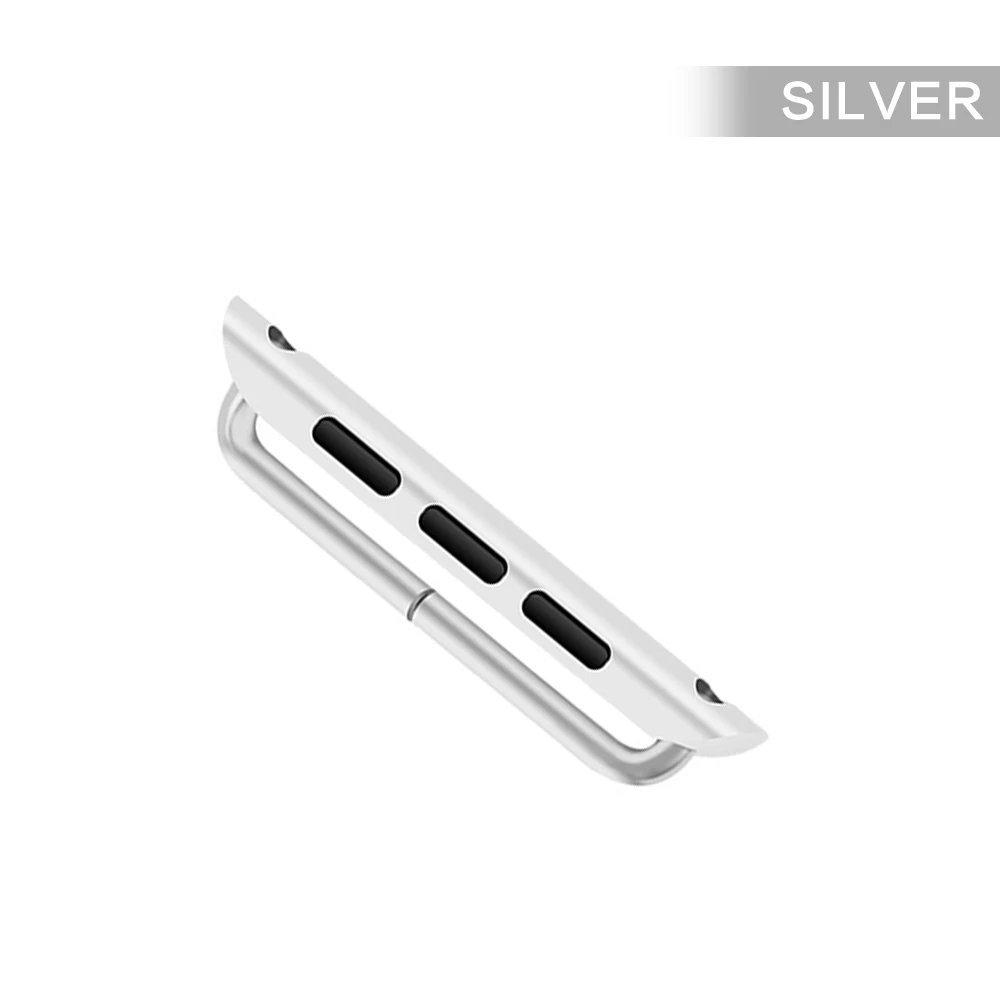 silver От MU SEN пара ремешок-адаптер для наручных часов для Apple Watch, версии 3 разъема 42 мм, 38 мм, для iwatch, версия 3/2/1 бесшовных металлических Алюминий ремешок компоновщик - Цвет ремешка: silver